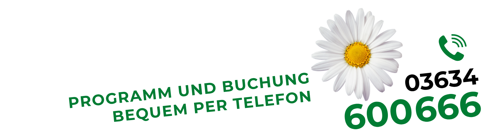 Programm und Buchung bequem per Telefon 03634/600666